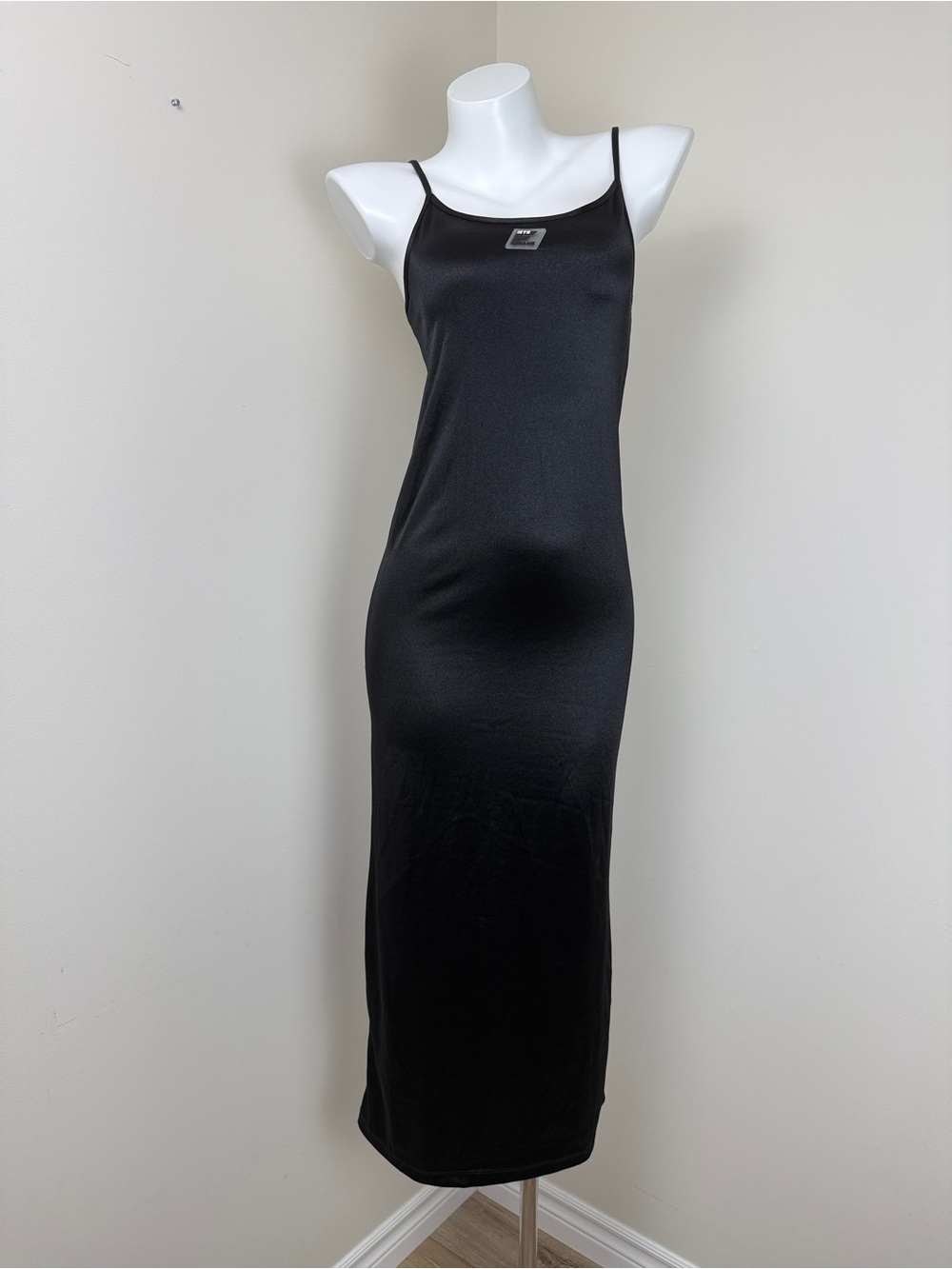 iets frans Black Slip Maxi Dress size S